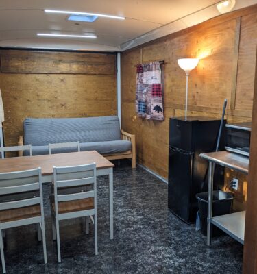 Red Trailer #1 (Sleeps 4) Located in Klamath Campground site 28 (Bring your own bedding. No smoking, no pets.)