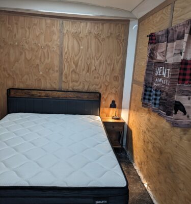 Red Trailer #4 (Sleeps 2) Located in Klamath Campground site 15 (Bring your own bedding. No smoking, no pets.)