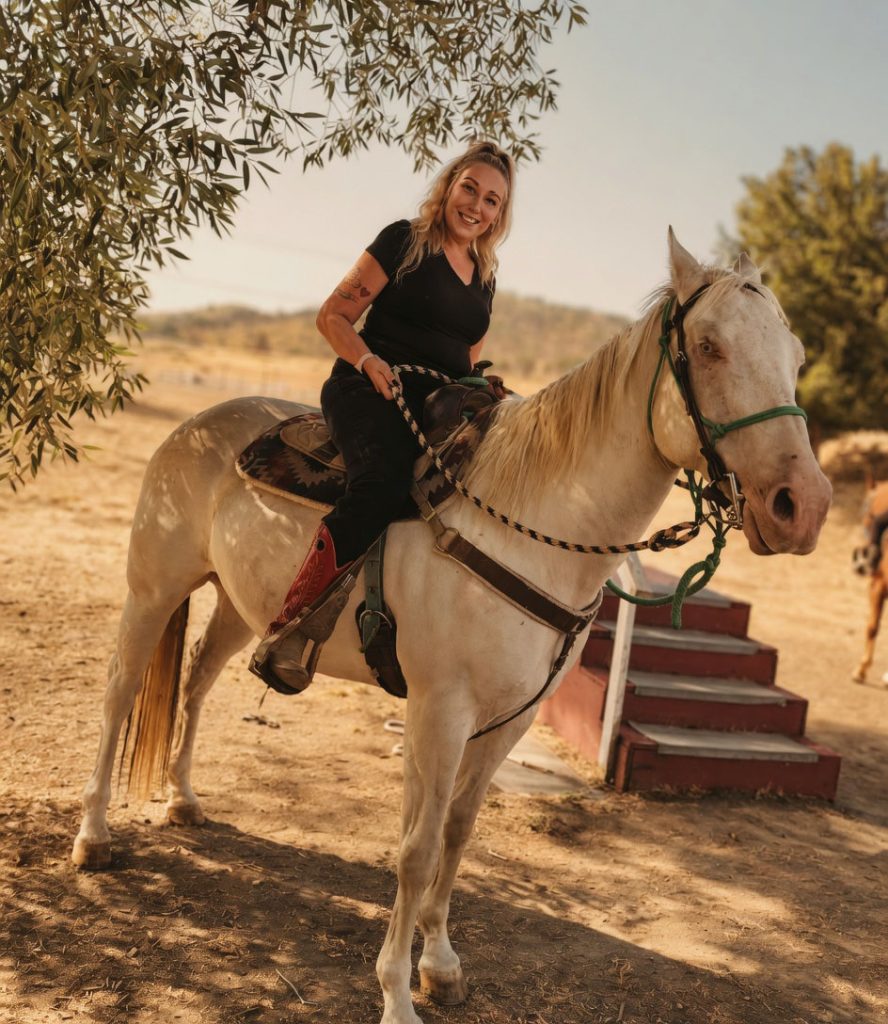 Girl horse riding
